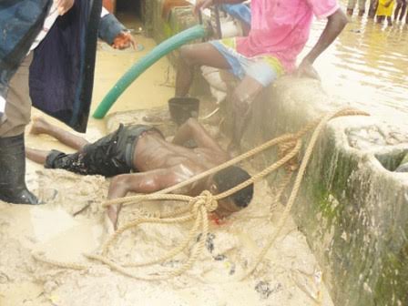 Man commits suicide by jumping into canal in Lagos (photo)