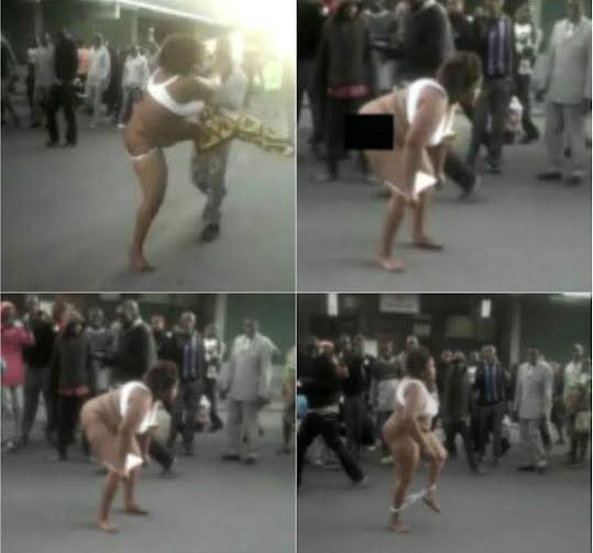 Half-naked woman fights with her husband on the streets of Nairobi (photos)